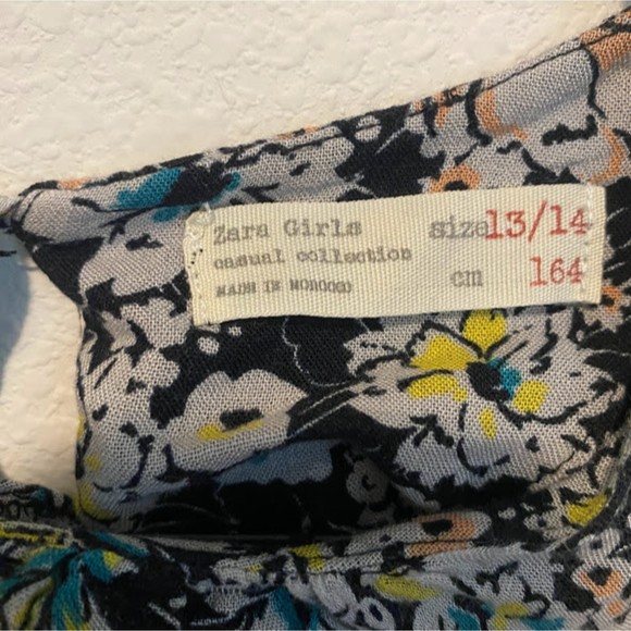 Zara Girls Floral Long Sleeve Dress 13/14 - Picture 3 of 6